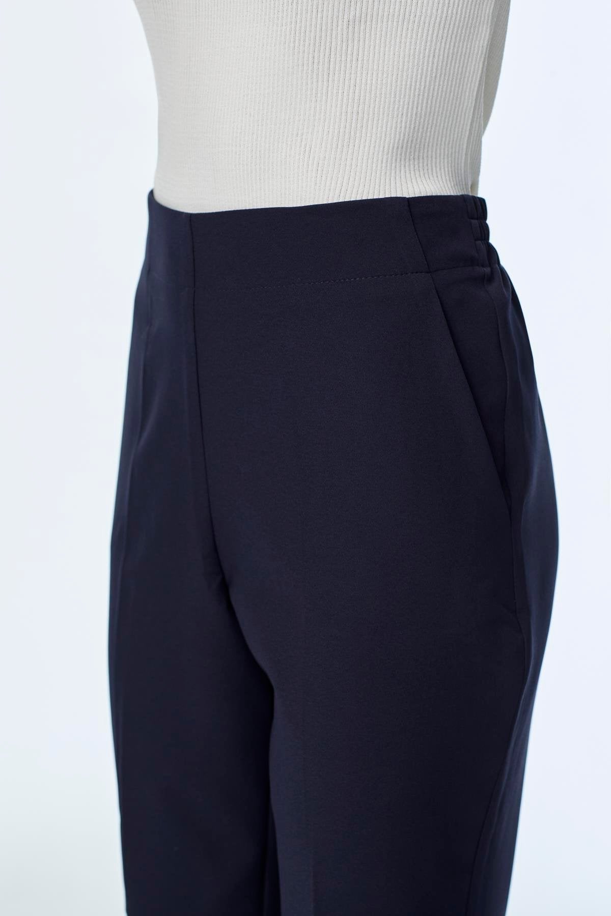 Beli Lastikli Sigaret Lacivert Pantolon 0199