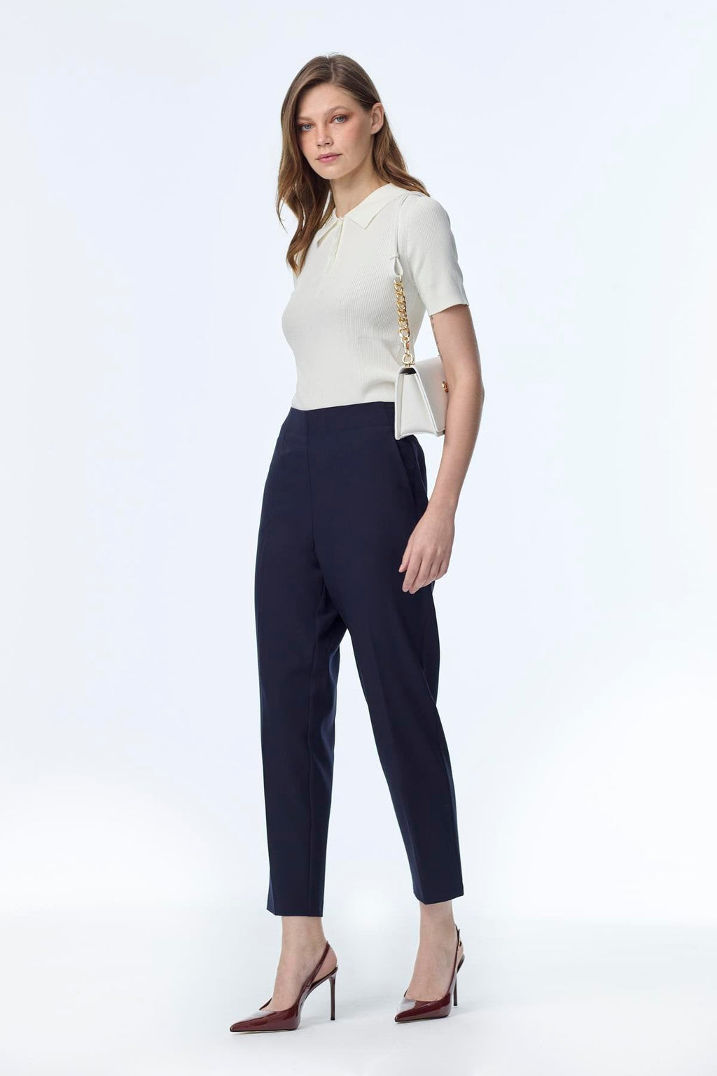 Beli Lastikli Sigaret Lacivert Pantolon 0199