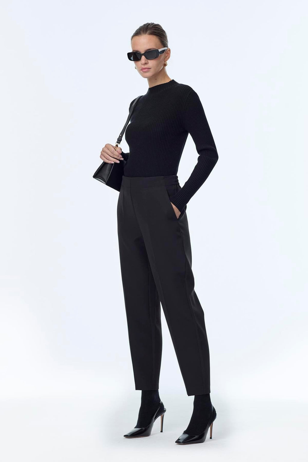 Beli Lastikli Sigaret Siyah Pantolon 0199