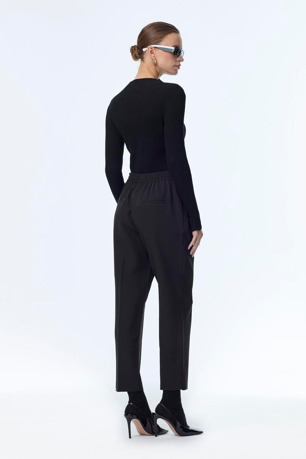 Beli Lastikli Sigaret Siyah Pantolon 0199
