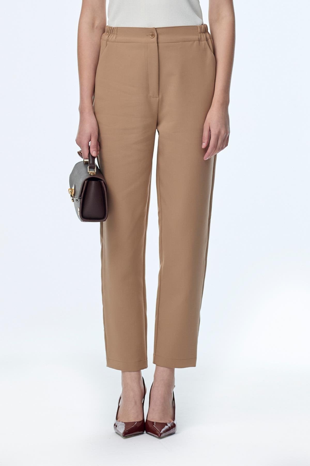 Beli Lastikli Camel Pantolon 0259