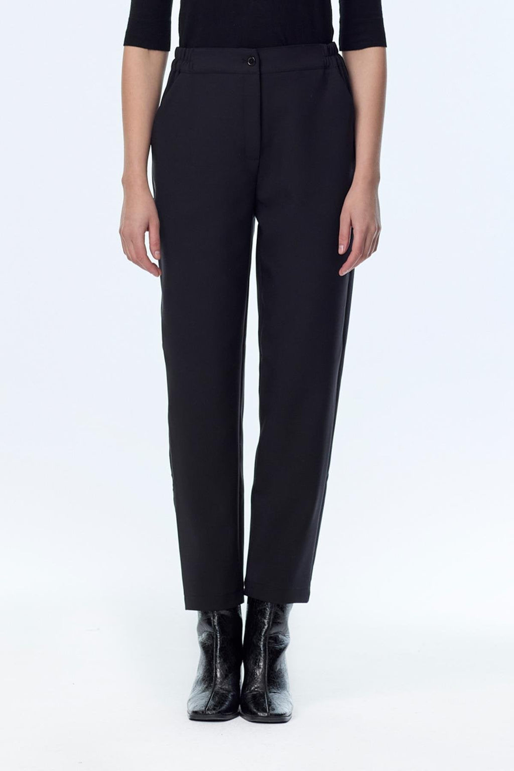Beli Lastikli Siyah Pantolon 0259