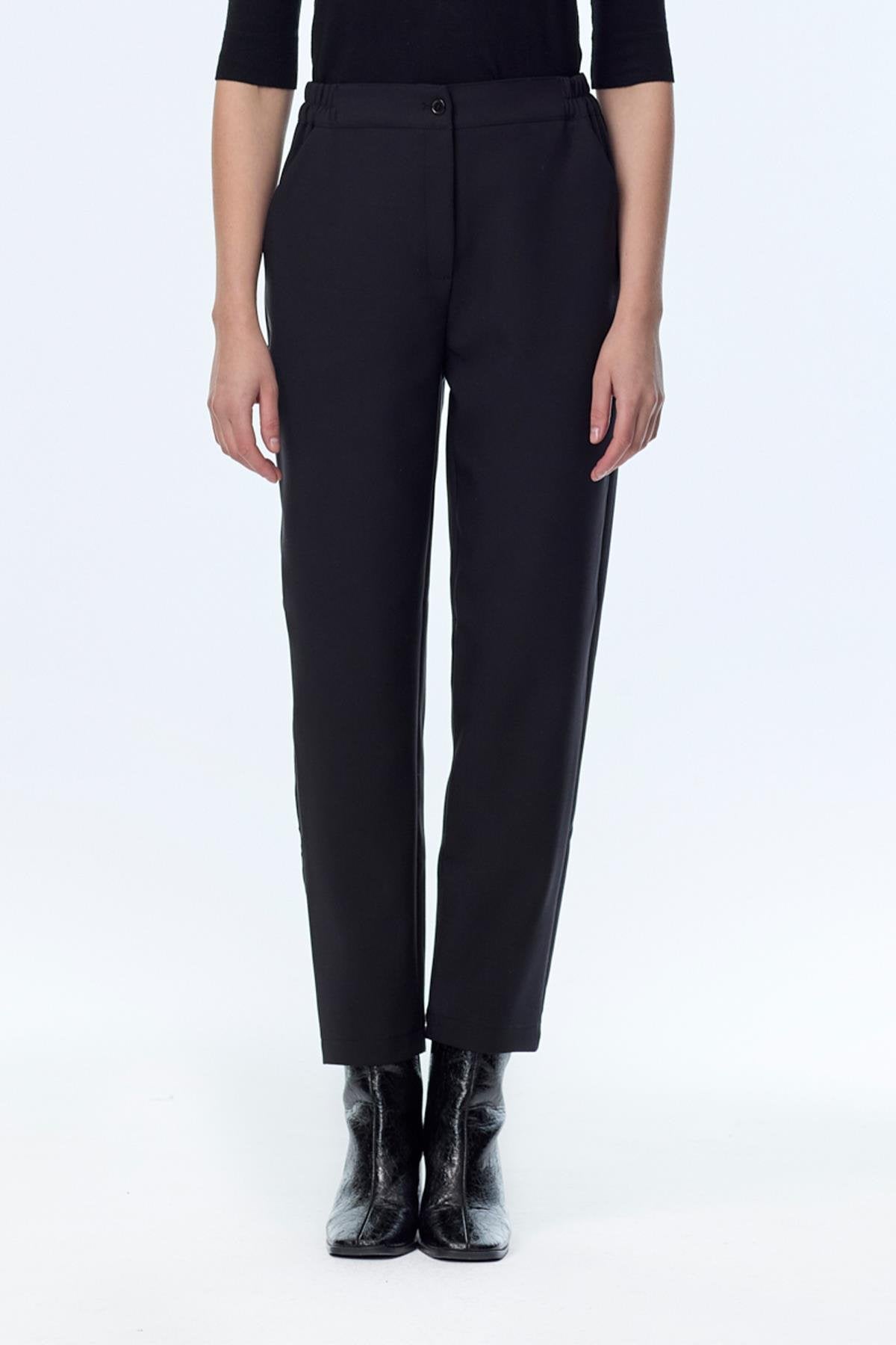 Beli Lastikli Siyah Pantolon 0259