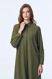 Gizli Düğme Detaylı Tunik Haki Tunik 0767