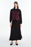 Tweed Desenli Broşlu Ikili Mürdüm Takım 1699
