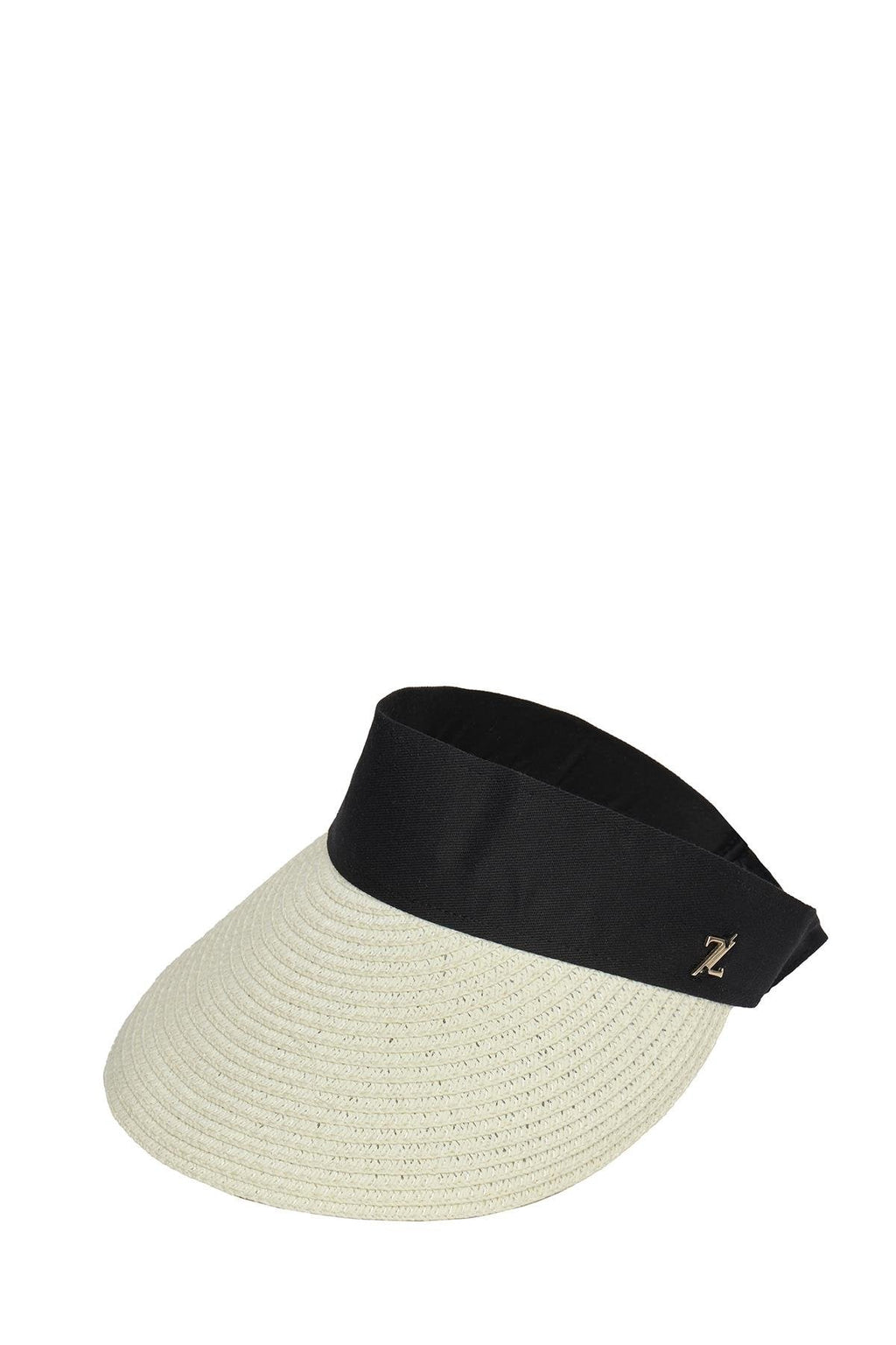 Light Beige Straw Visor Hat A.bej Şapka 0002