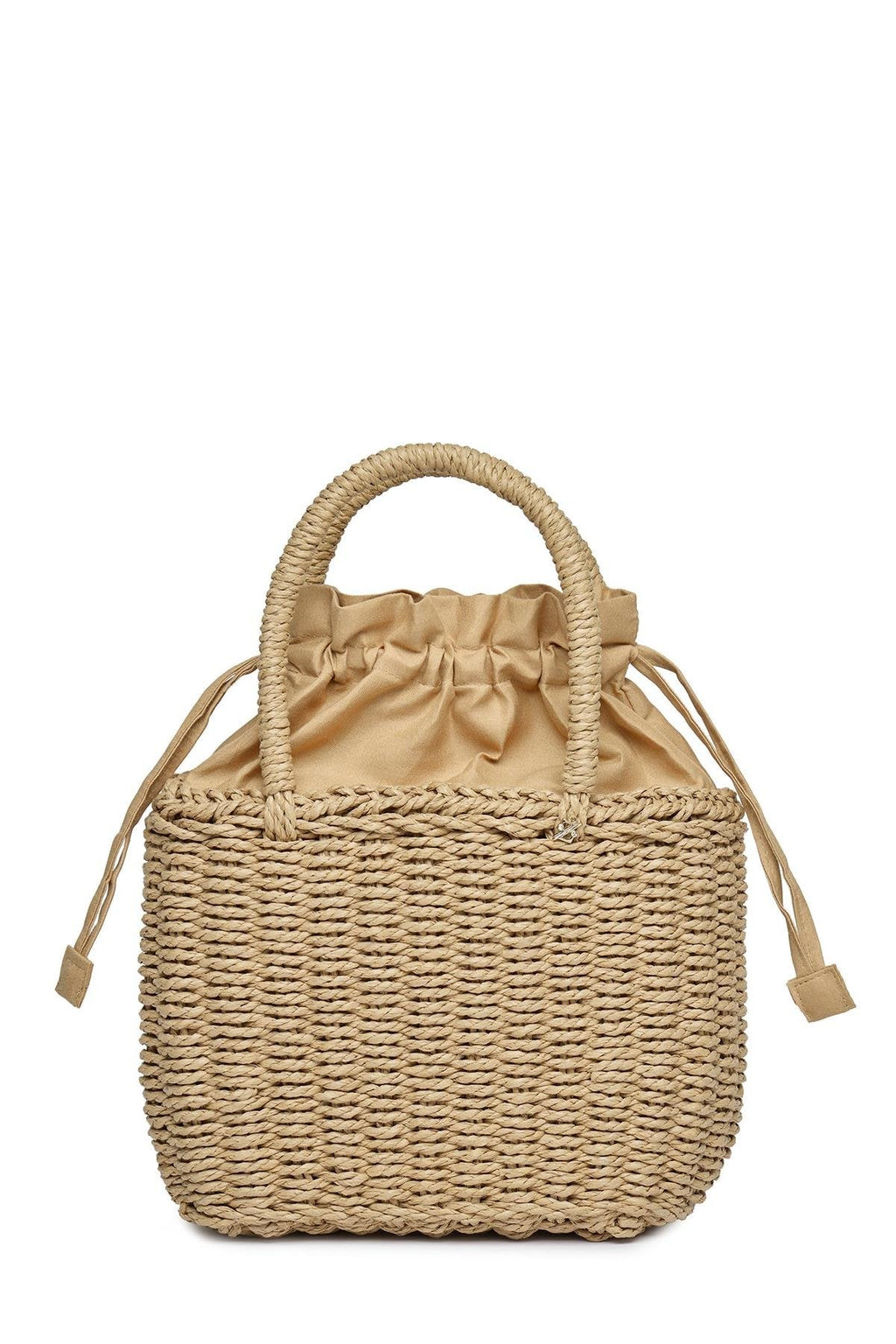 Büzgülü Hasır Camel Çanta 0045