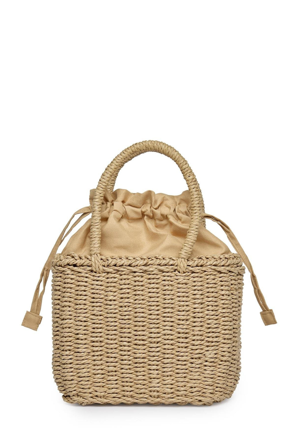 Büzgülü Hasır Camel Çanta 0045