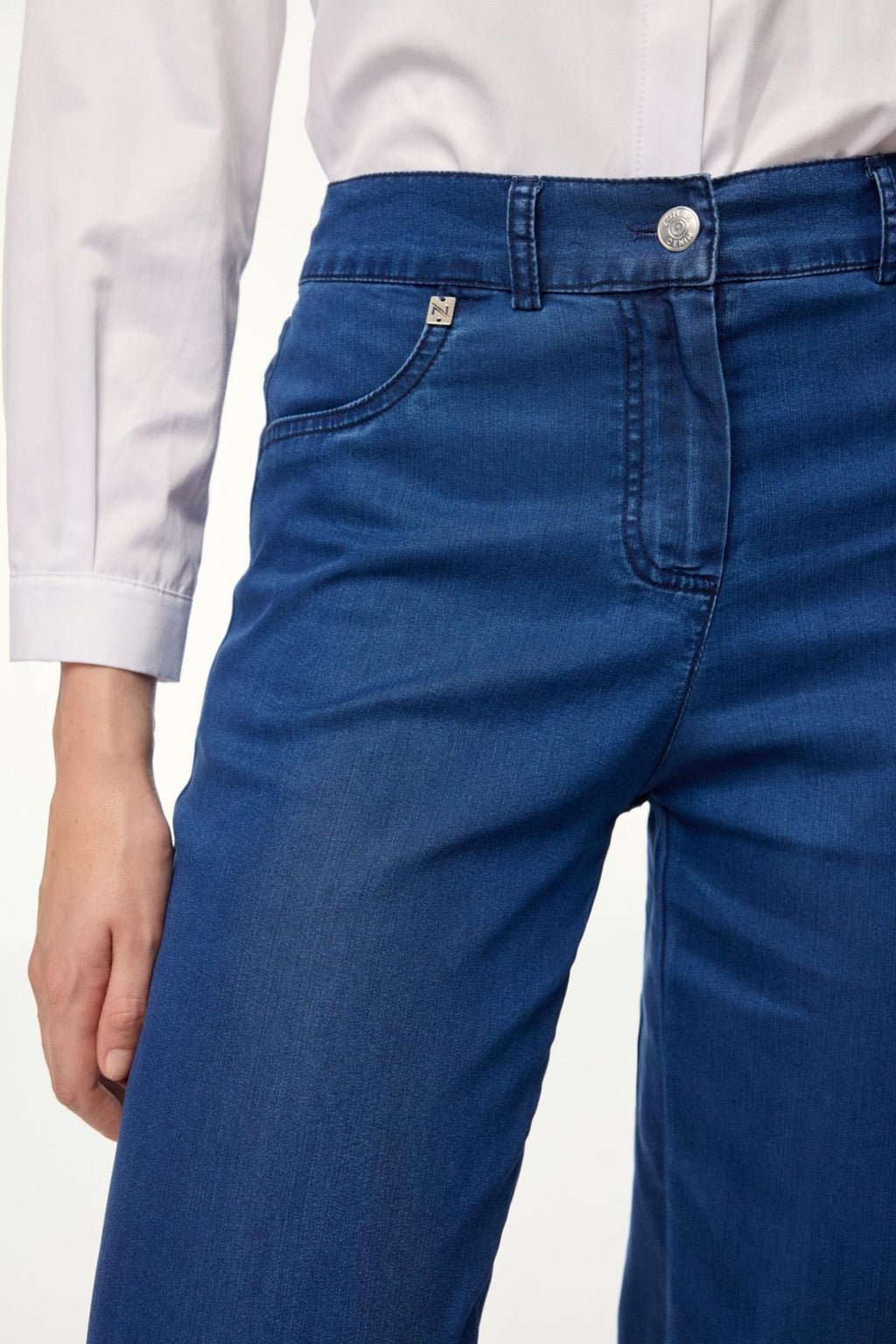 Denim Geniş Paça Lacivert Pantolon 0136