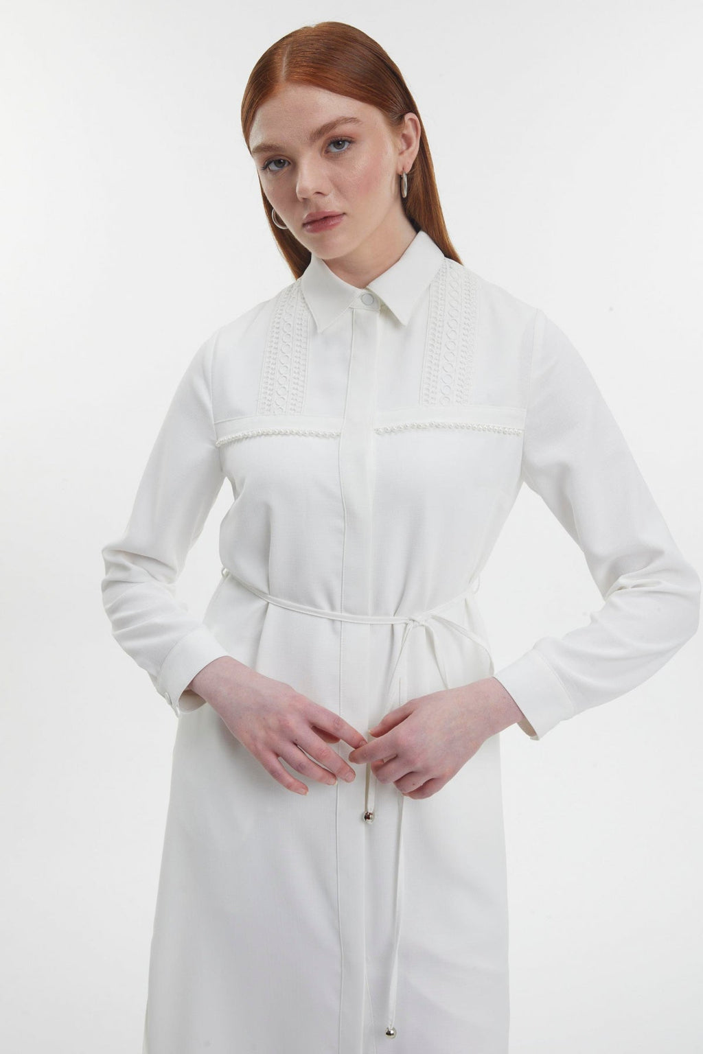 Şerit Işleme Ve Boncuk Detaylı Giy Çık Ekru Giy Çık 0267