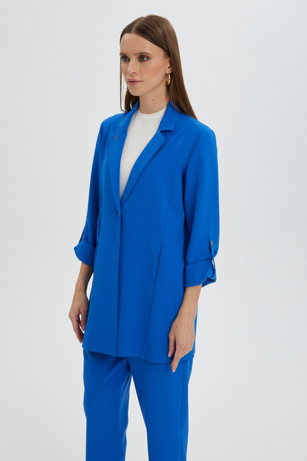 Kol Detaylı Ceket Pantolon Saks Takım 1144