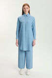 Taş Işleme Detaylı Denim Mavi Tunik 1550