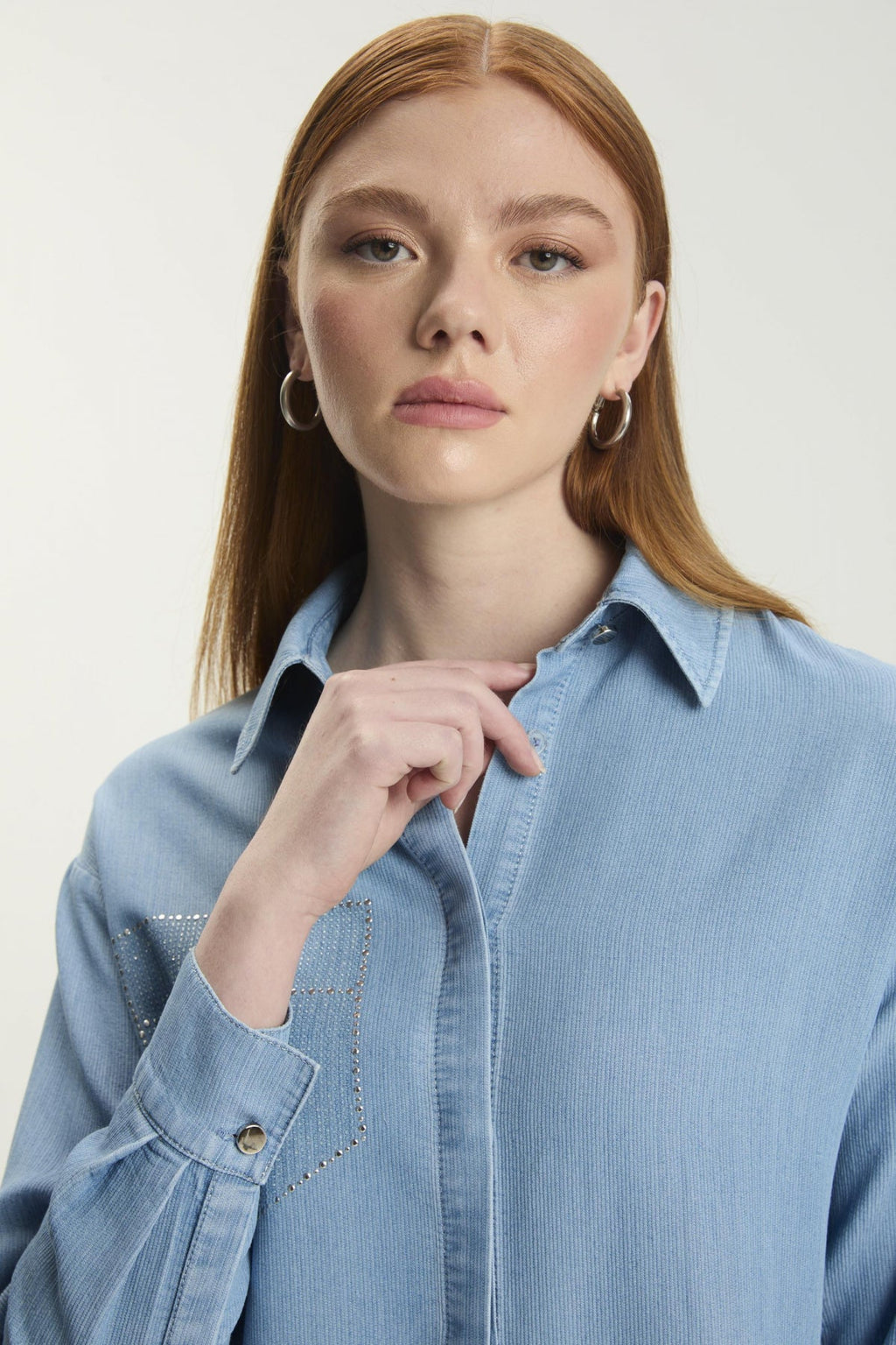 Taş Işleme Detaylı Denim Mavi Tunik 1550