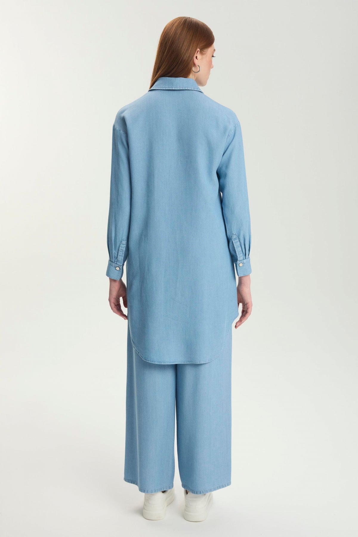 Taş Işleme Detaylı Denim Mavi Tunik 1550