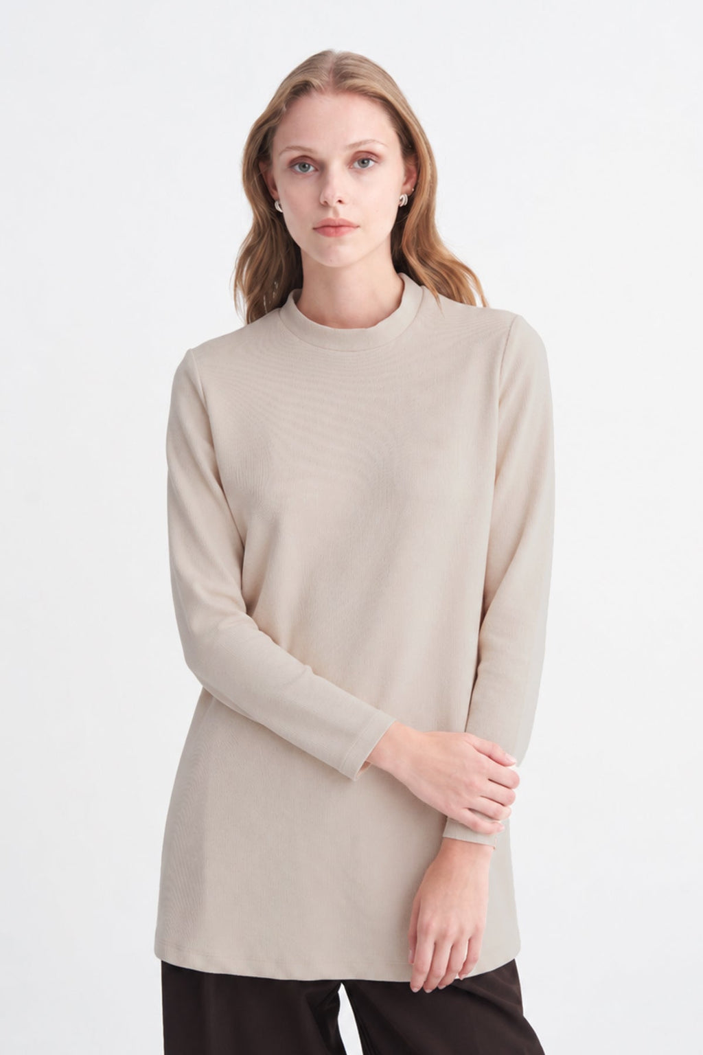 Dik Yaka Fitilli Bej Tunik 0014