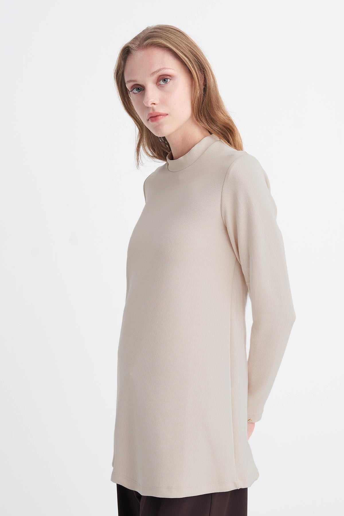 Dik Yaka Fitilli Bej Tunik 0014