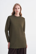 Dik Yaka Fitilli Haki Tunik 0014