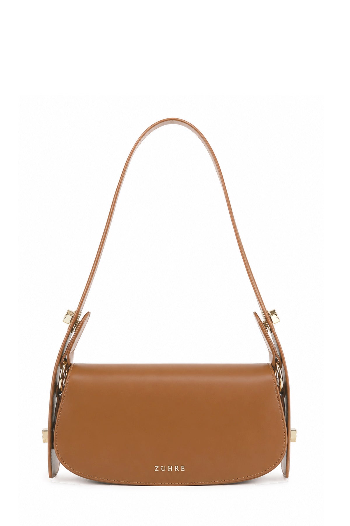 Tokalı Kapaklı Baget Camel Çanta 0068