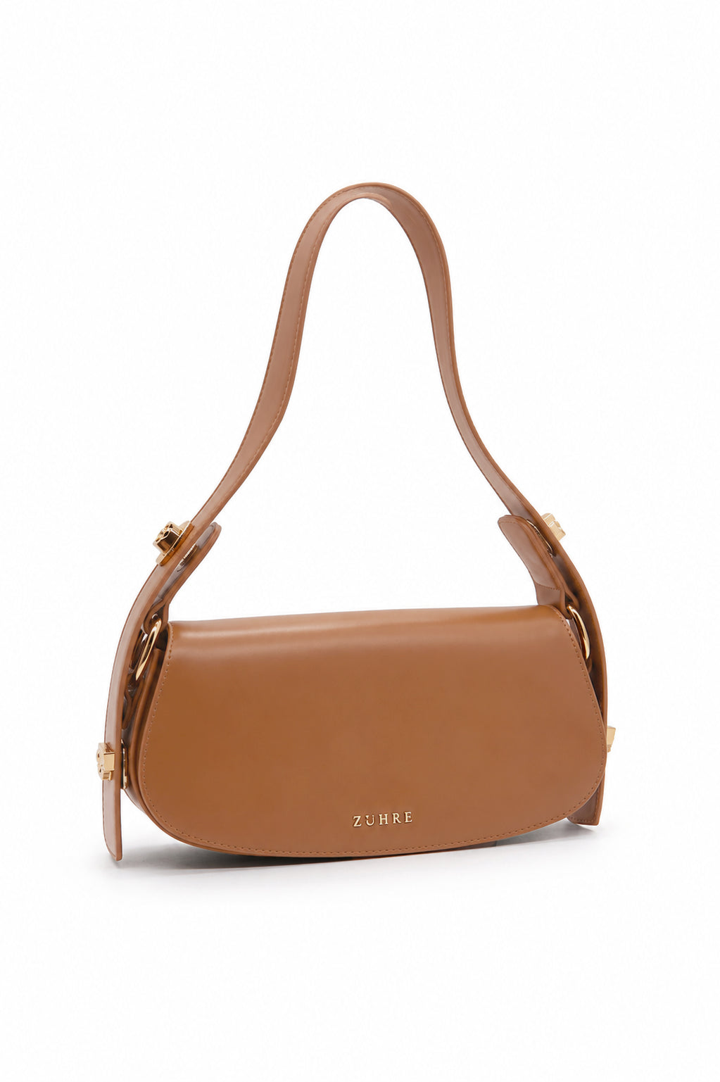 Tokalı Kapaklı Baget Camel Çanta 0068