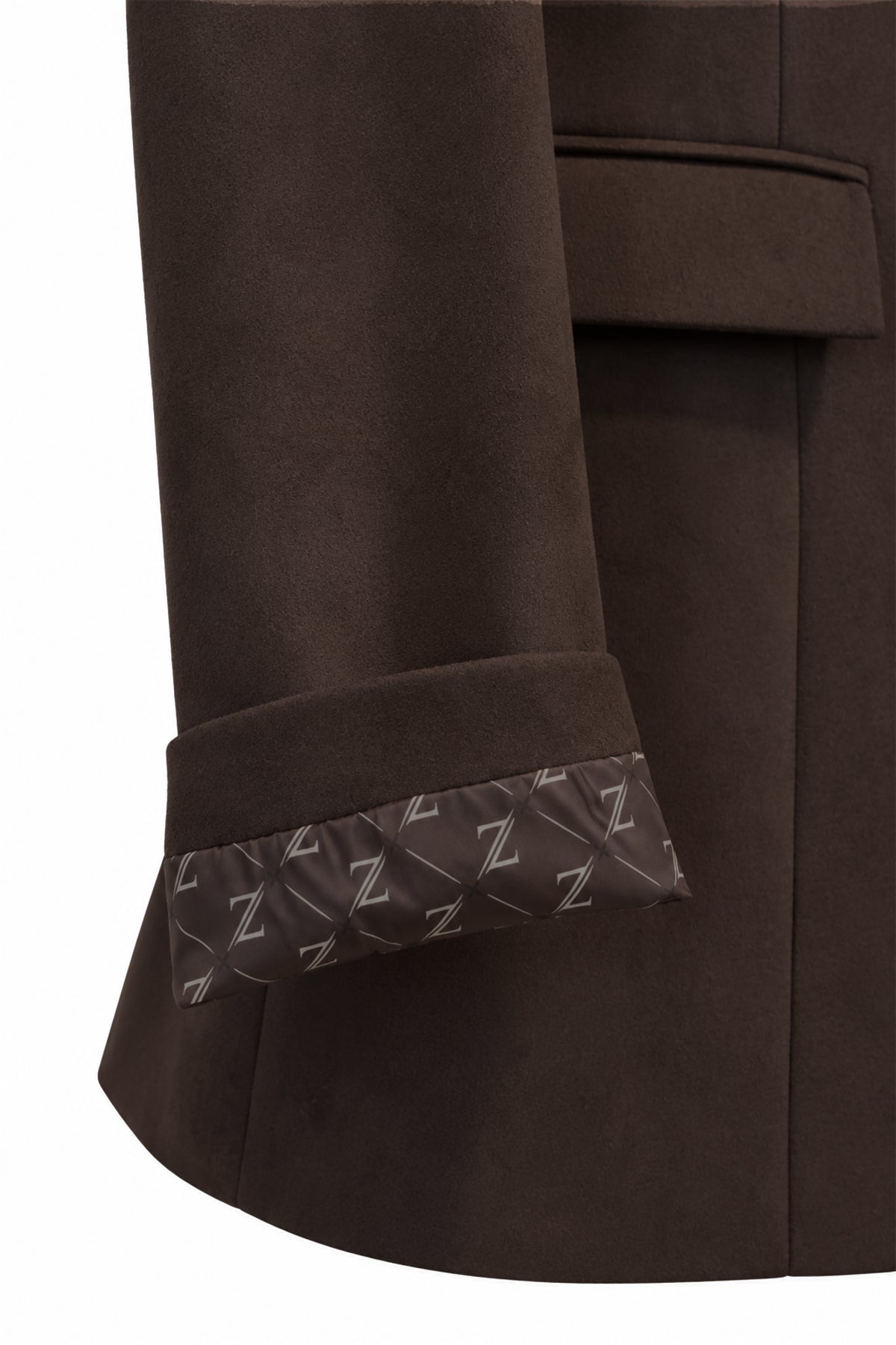 Kapaklı Cepli Tek Düğmeli Süet Blazer Kahve Ceket 0070