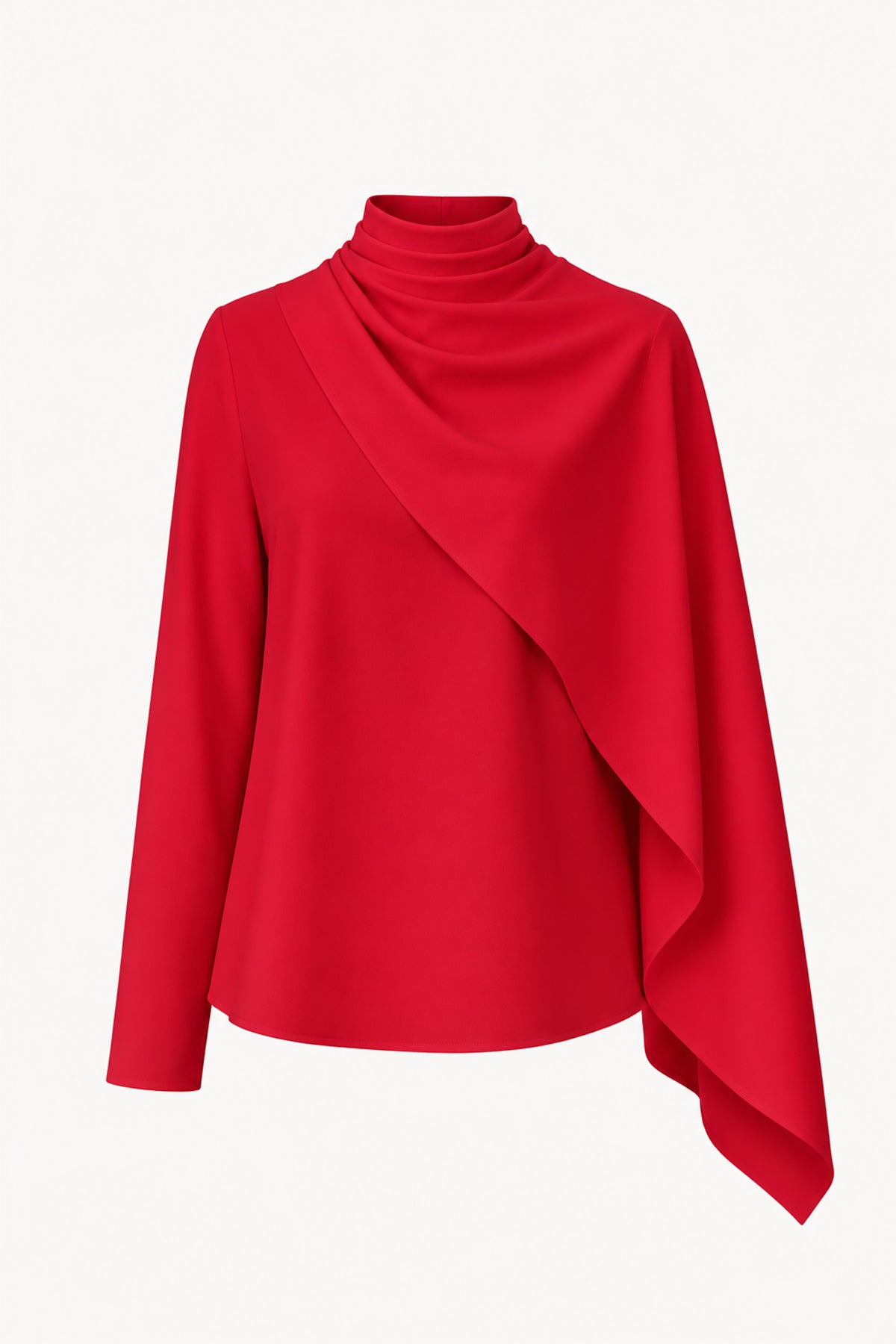 Şal Detaylı Kırmızı Bluz 0146