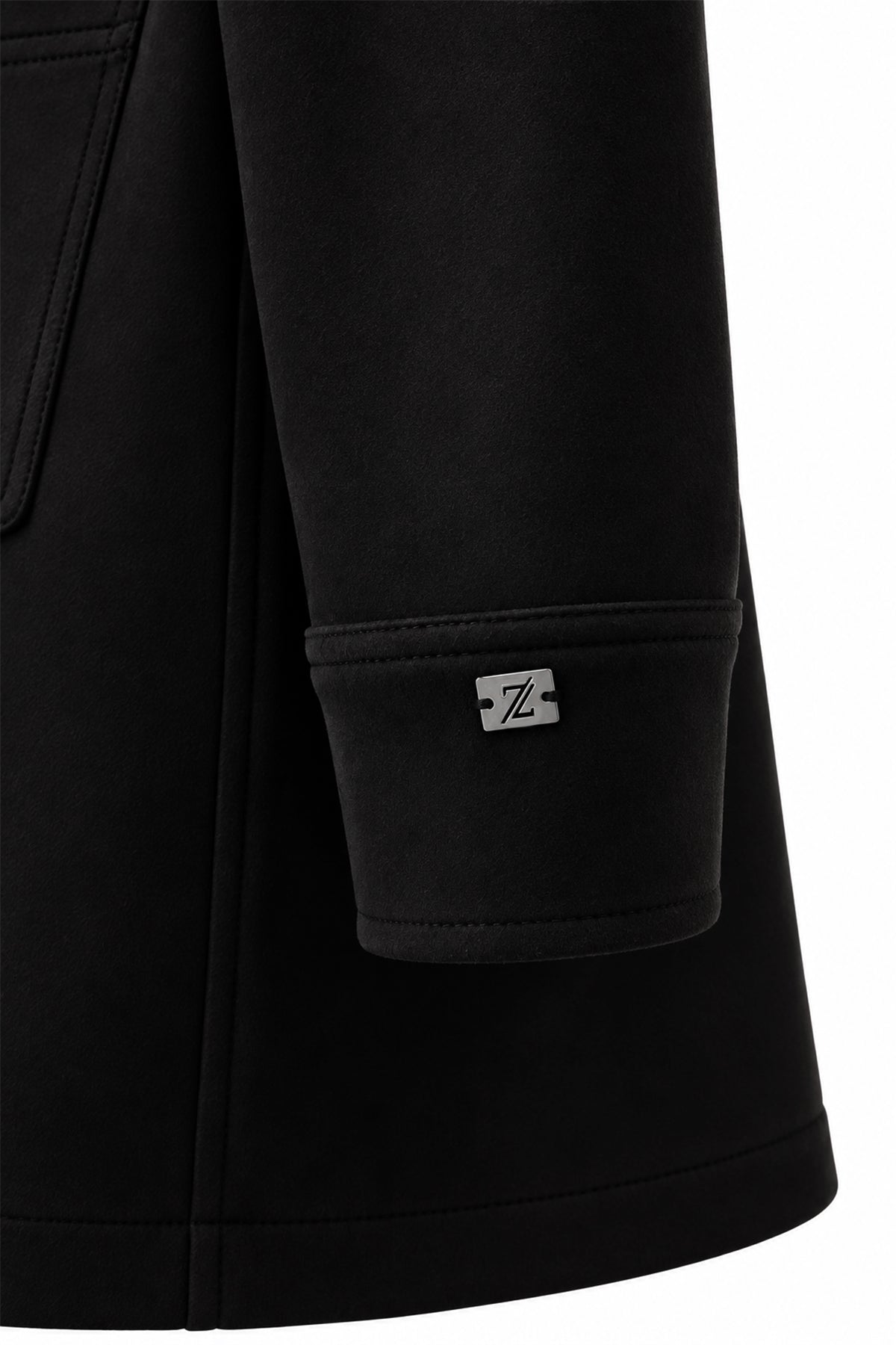 Çıtçıtlı Cepli Süet Siyah Ceket 0195