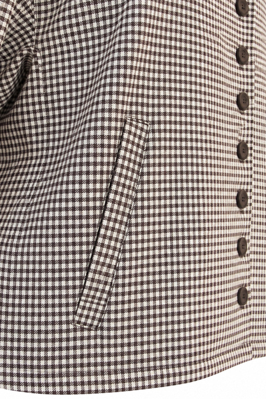 Pötikare Desenli Geniş Yakalı Düğme Detaylı Kahve Ceket 0235