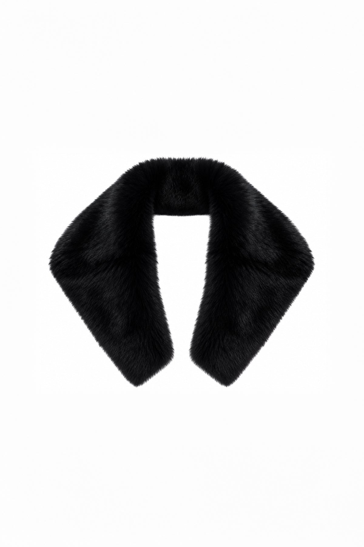 Kürk Yakalı Kemerli Kruvaze Siyah Kaban 14181