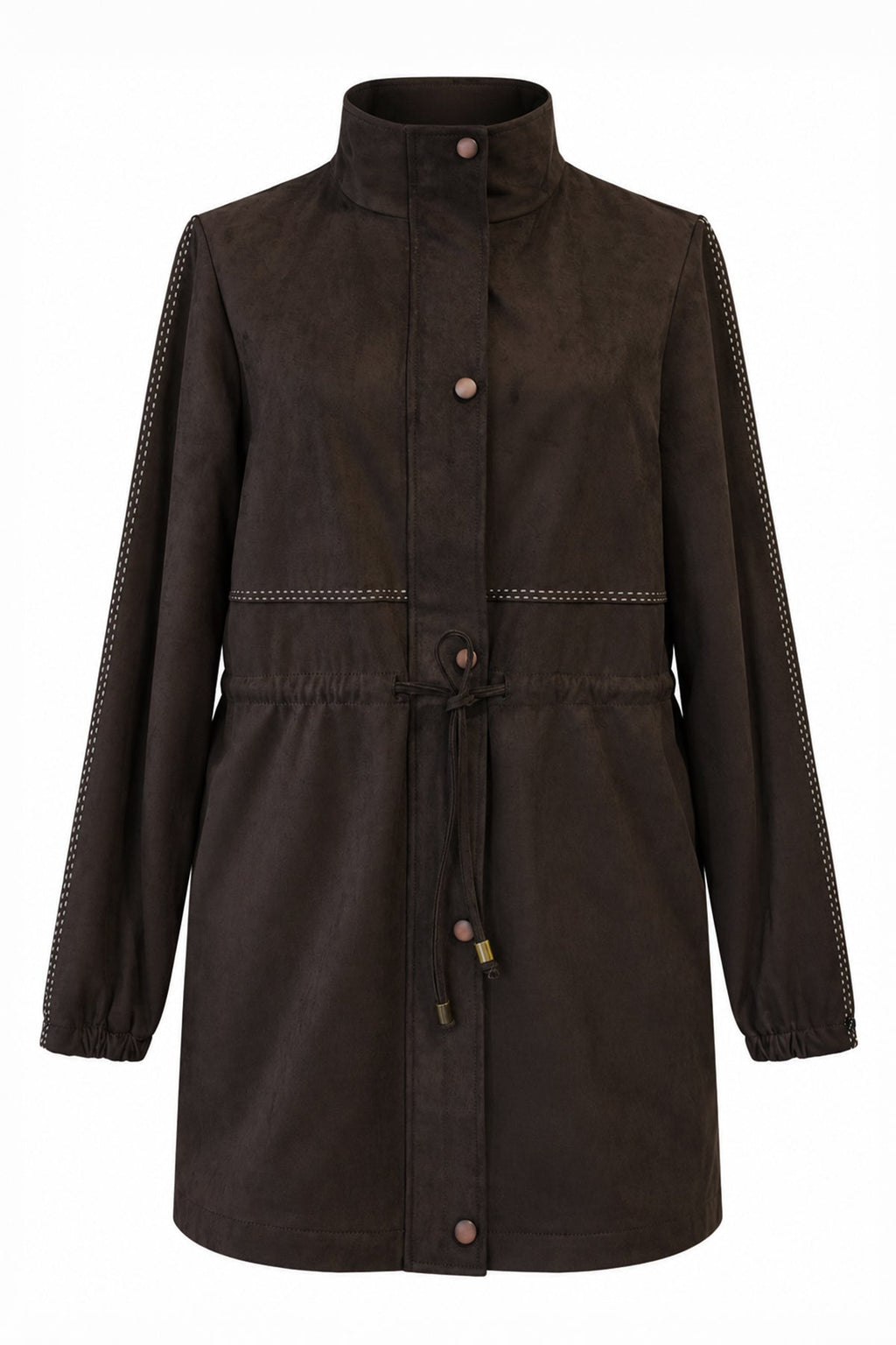 Bağcıklı Dik Yaka Kahve Takım 2034