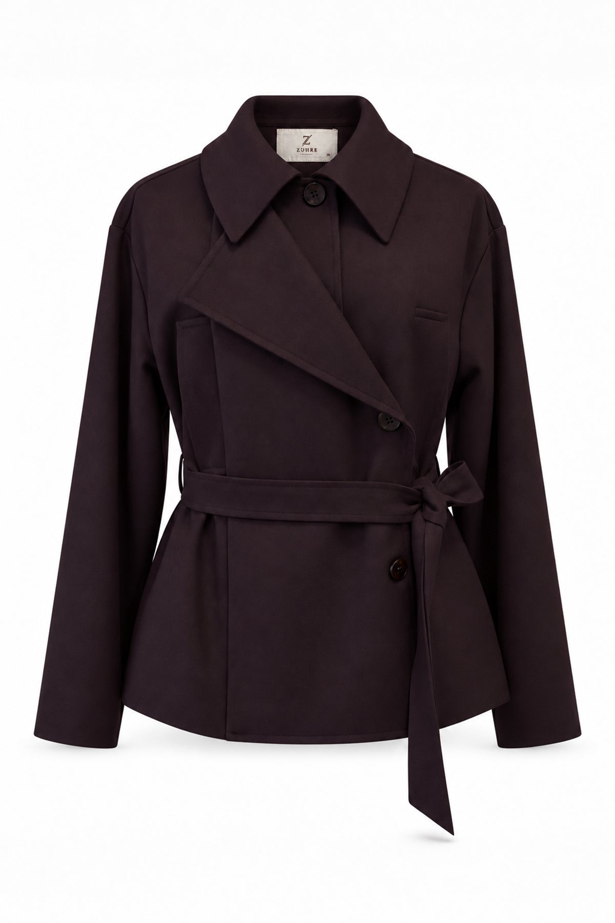 Kuşaklı Asimetrik Kapamalı Mürdüm Takım 2051