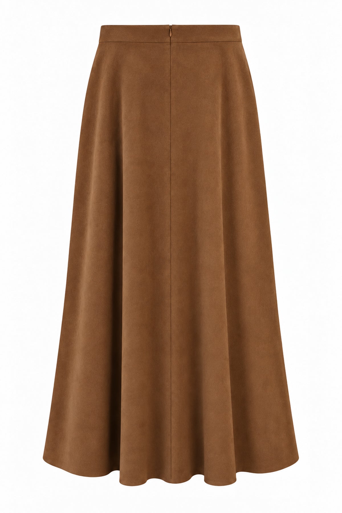 Dantel Detaylı Kemerli Dik Yaka Camel Takım 2081
