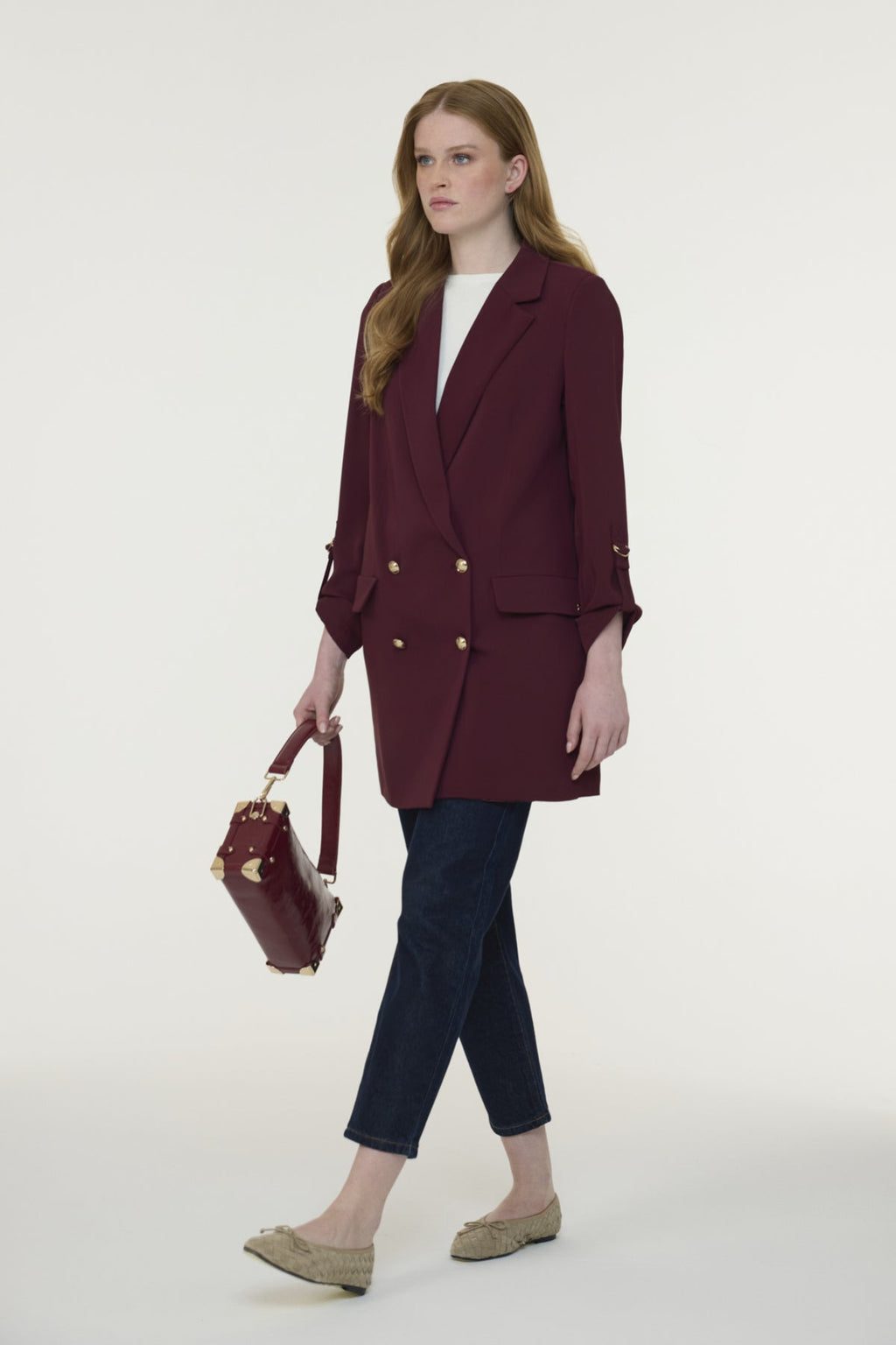 C-0002 TRAPHY CEKET 38-46 Bordo Ceket 0002