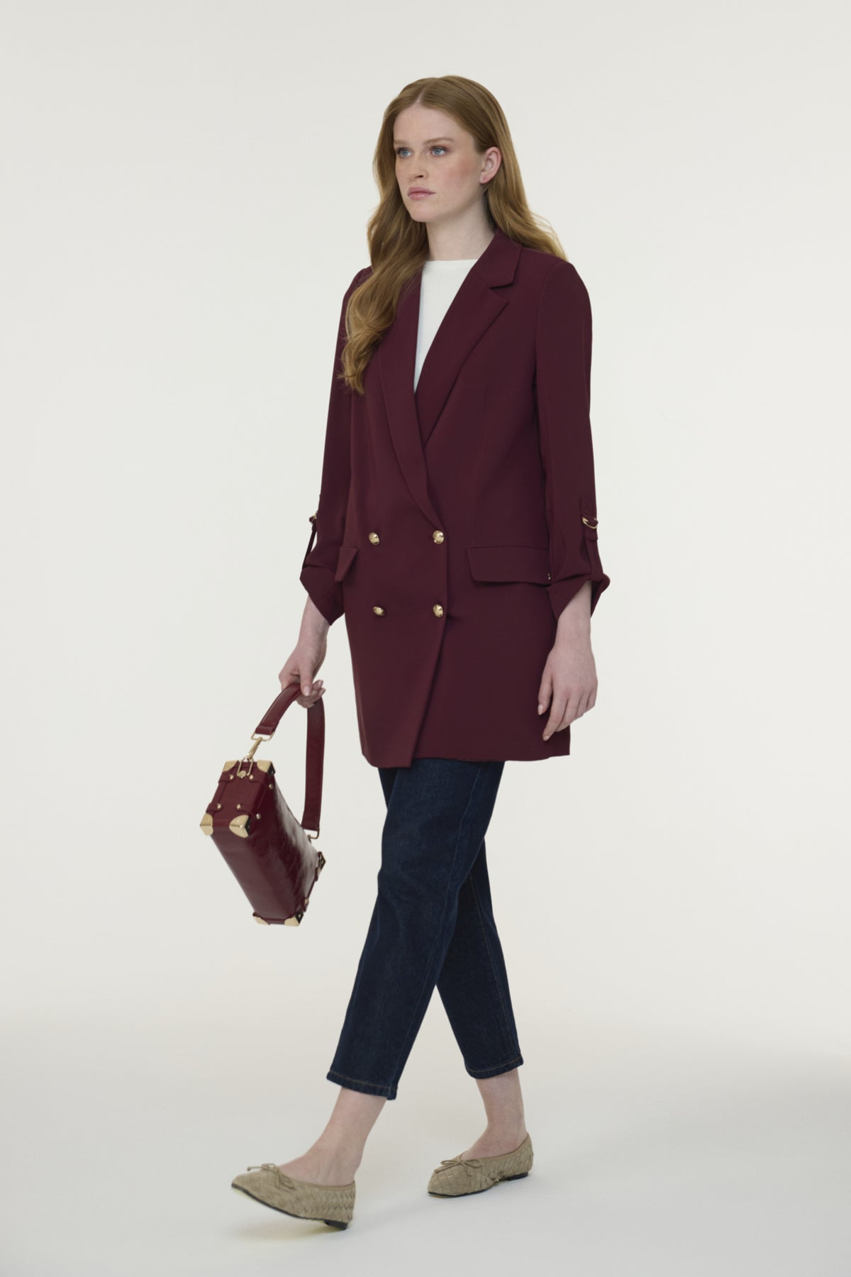 C-0002 TRAPHY CEKET 38-46 Bordo Ceket 0002