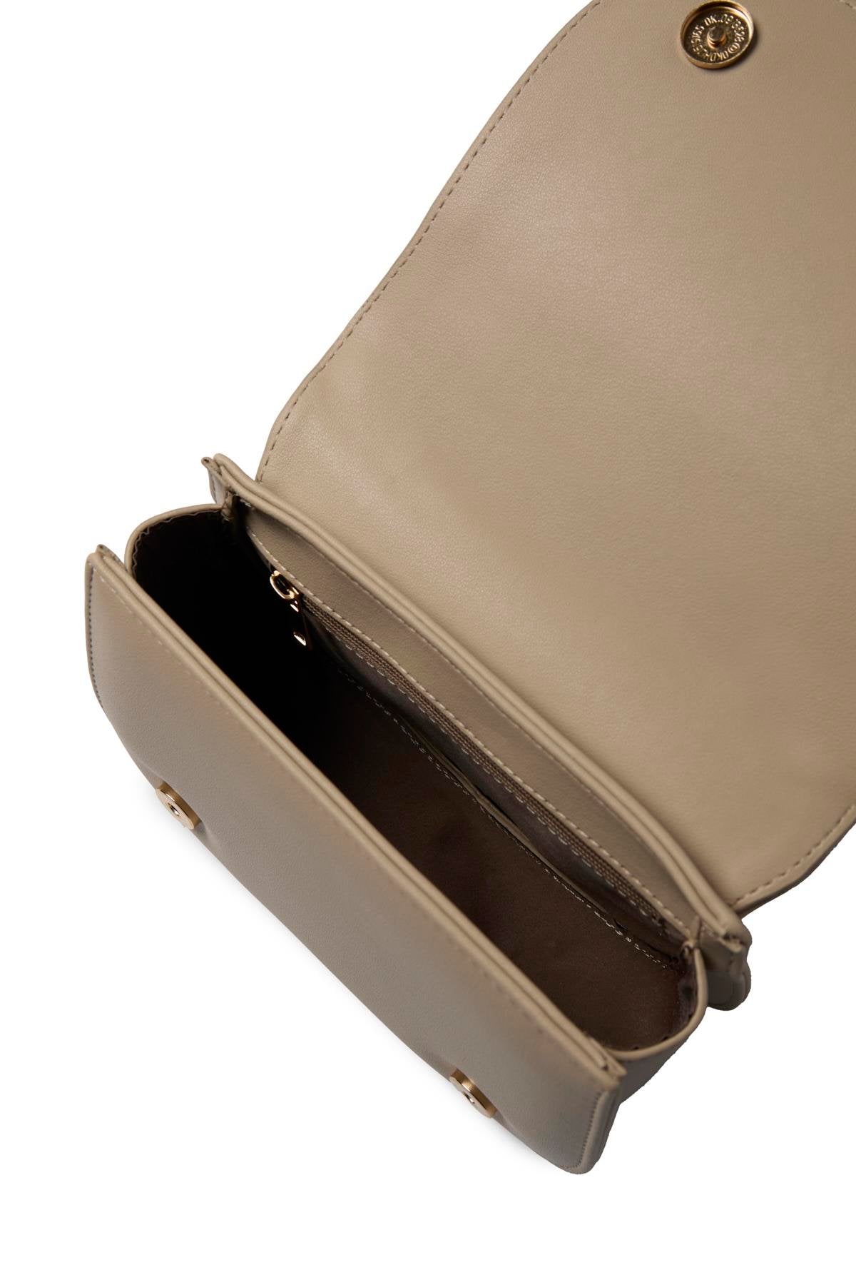 Zincir Askılı Boncuk Detaylı El Ve Omuz Sı Vizon Çanta 0030