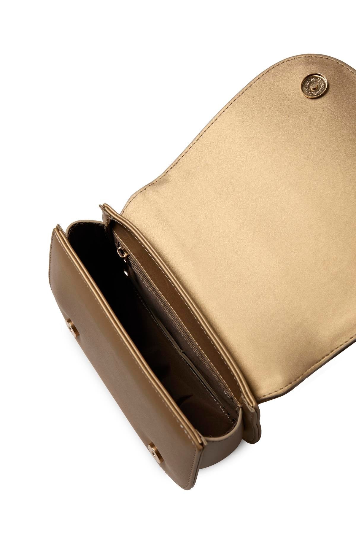 Zincir Askılı Boncuk Detaylı El Ve Omuz Sı Altın Çanta 0030