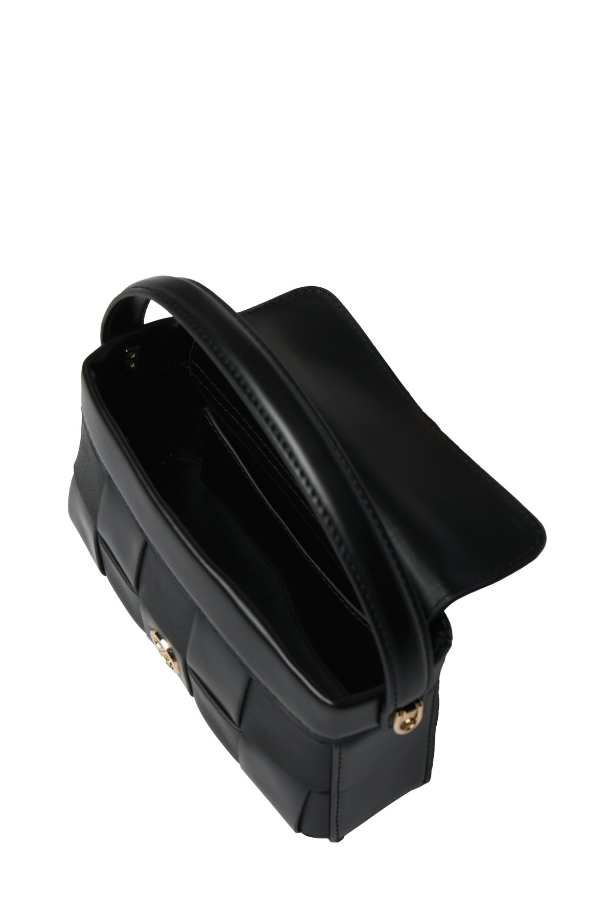 Örgü Desenli Kapitone Siyah Çanta 0050