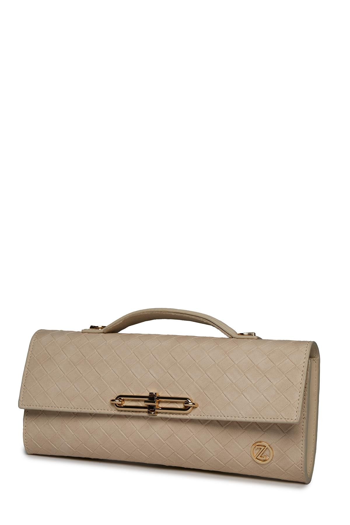 Desenli El Sı Bej Çanta 0054