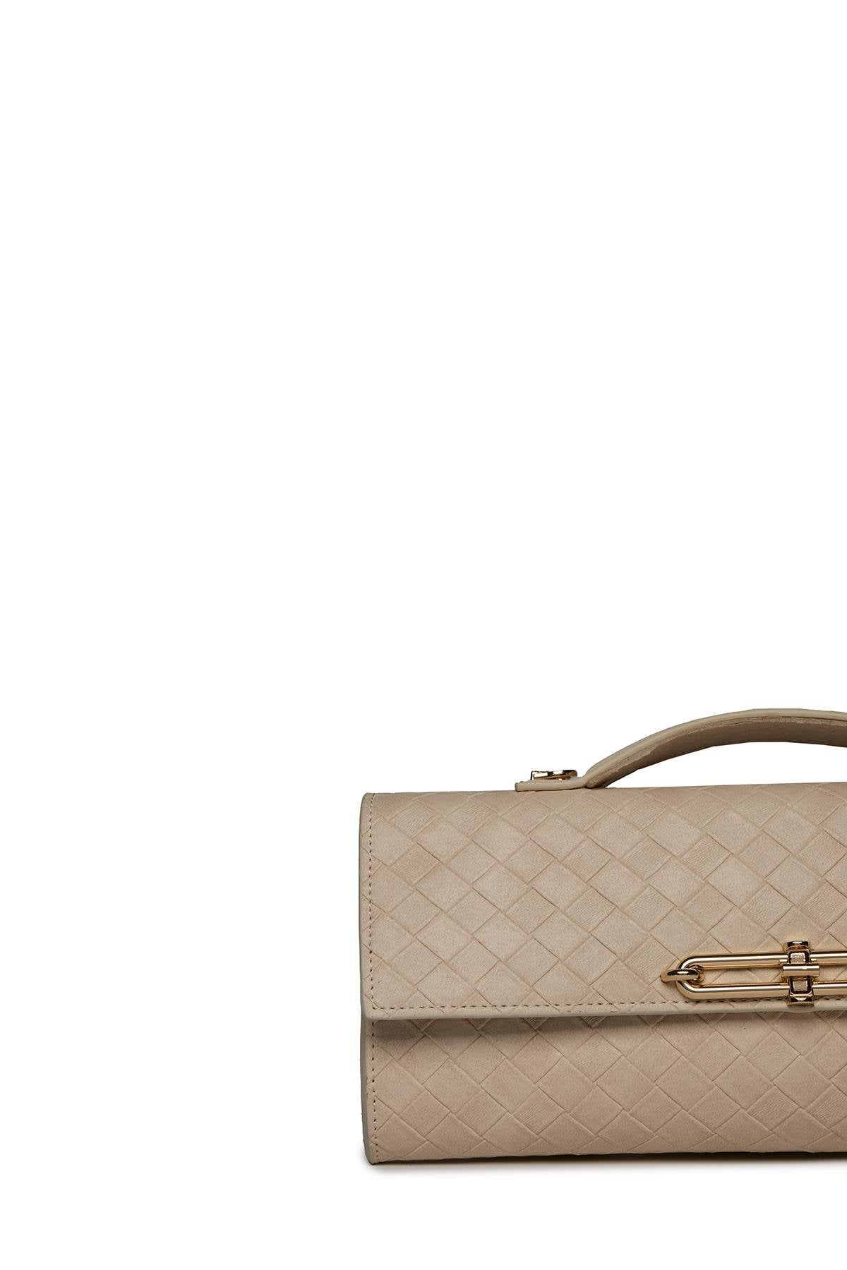 Desenli El Sı Bej Çanta 0054