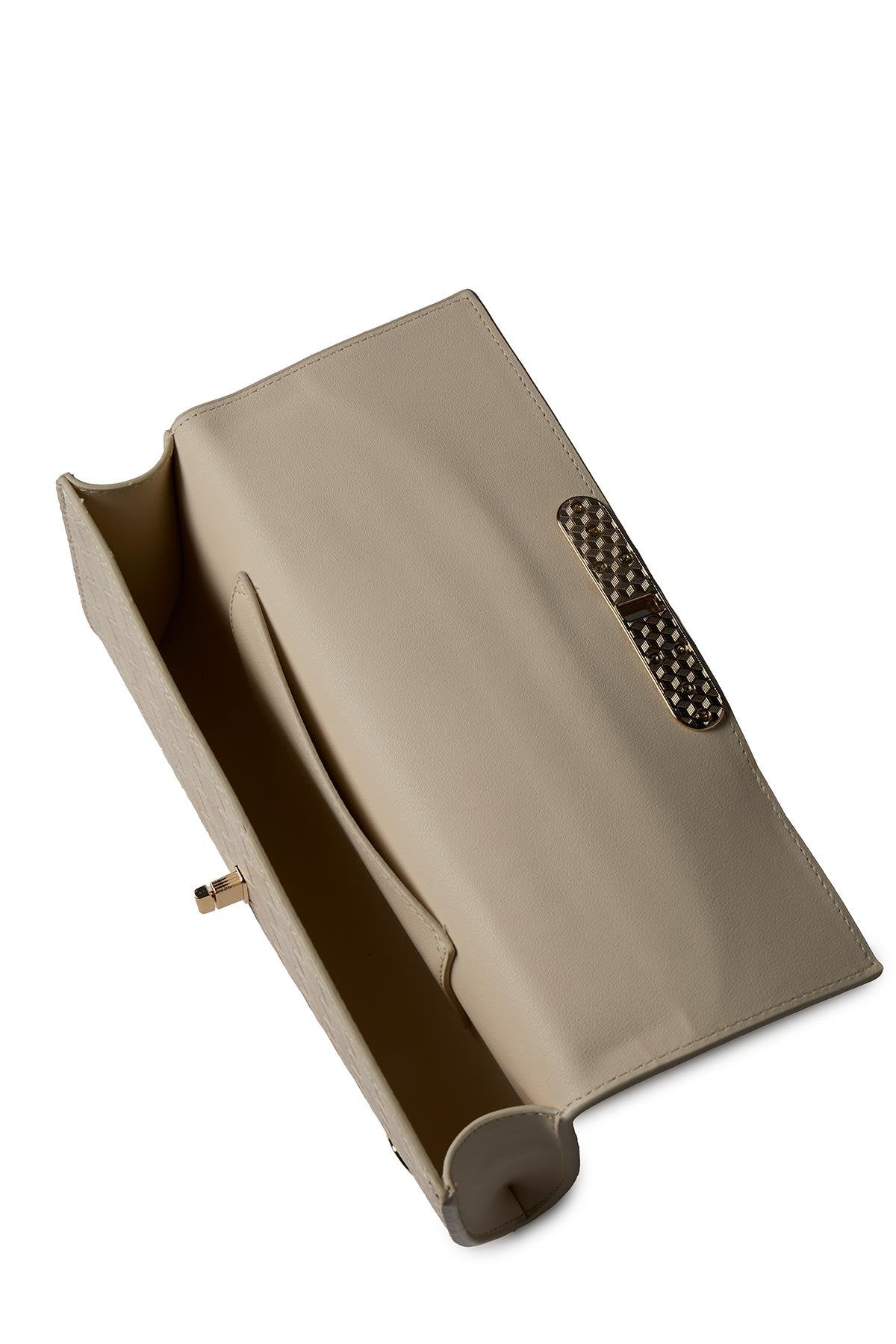 Desenli El Sı Bej Çanta 0054