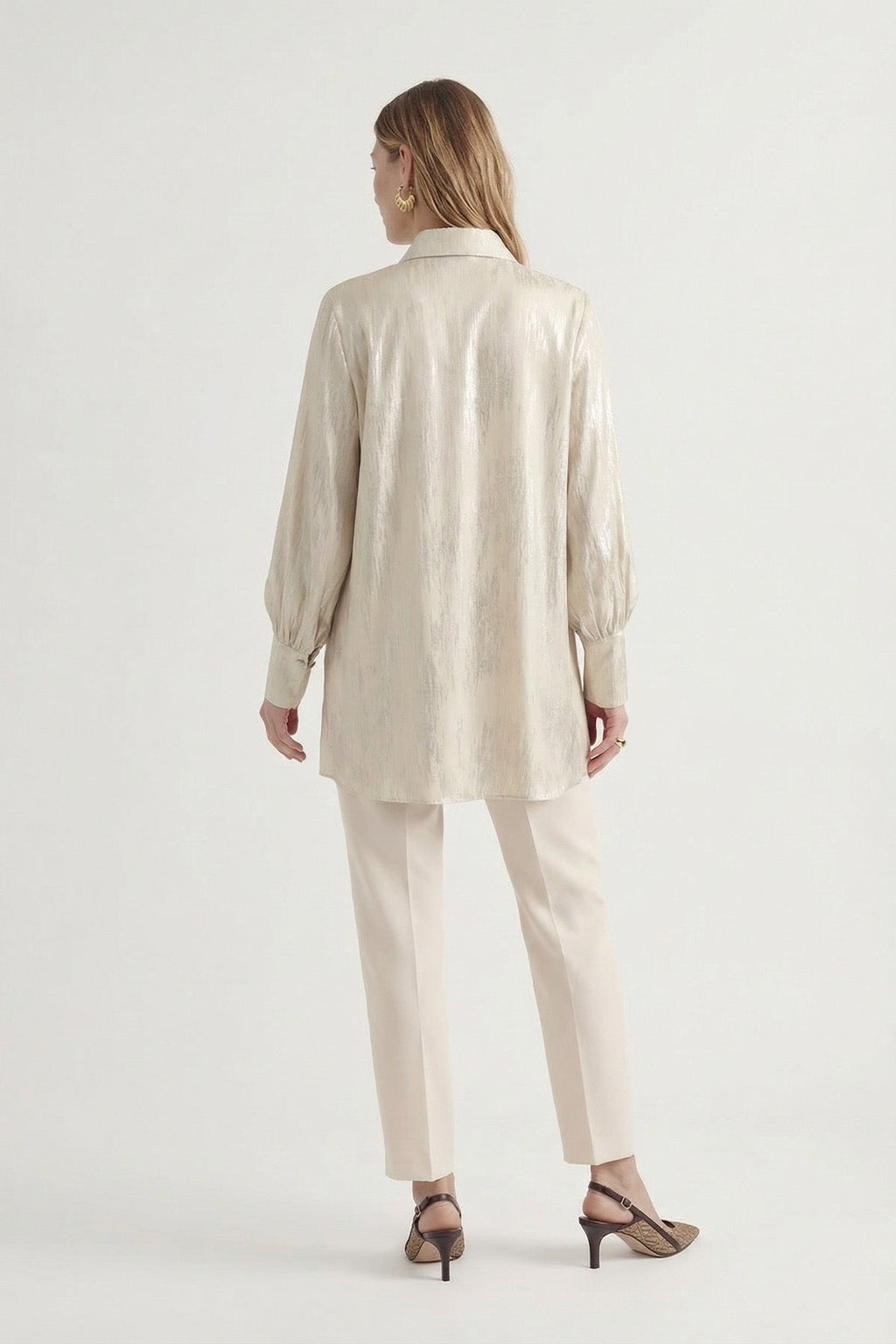 Broş Detaylı Vanilya Bluz 0095