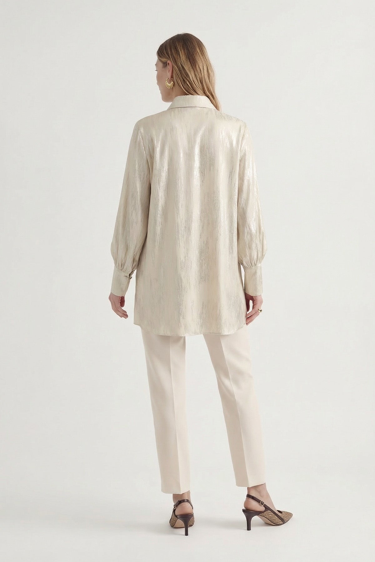 Broş Detaylı Vanilya Bluz 0095