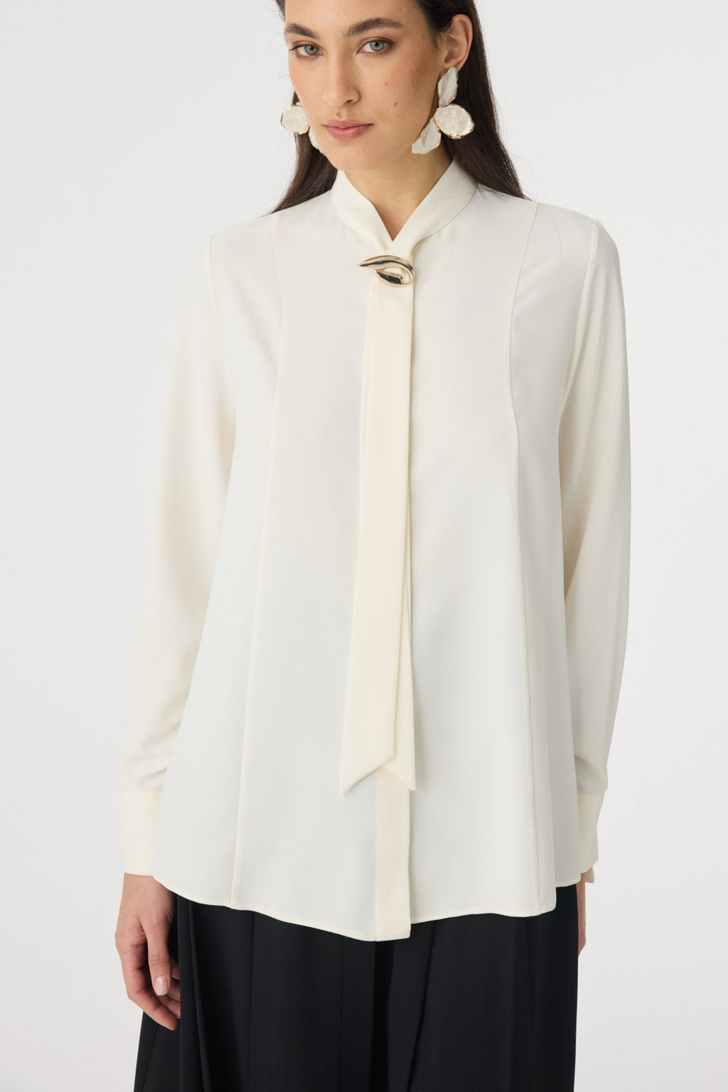 G-0136 SHON GÖMLEK 38-44 Ekru Bluz/Gömlek 0136