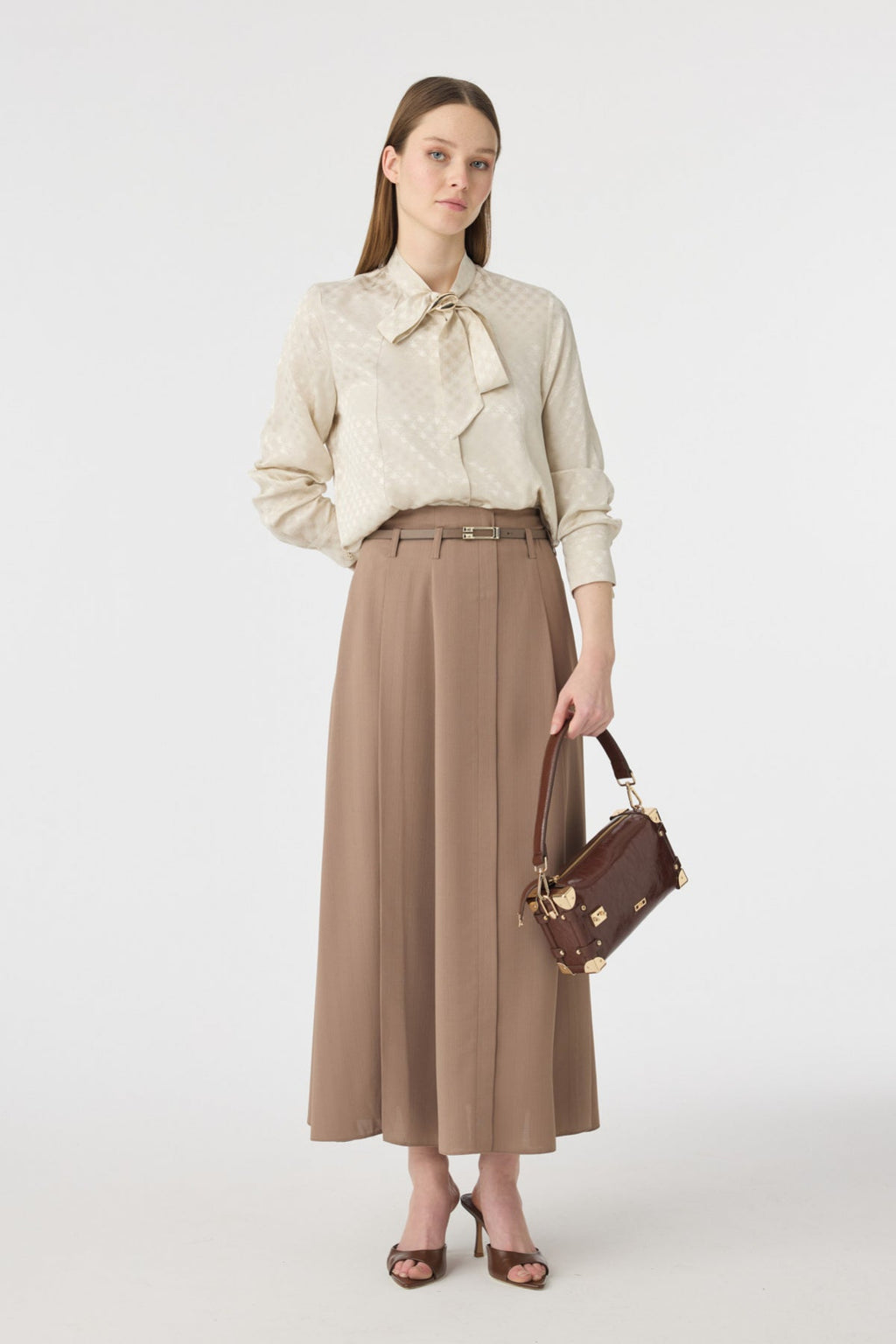 ETK-0212 LİYA ETEK 38-44 Mocha Etek 0212