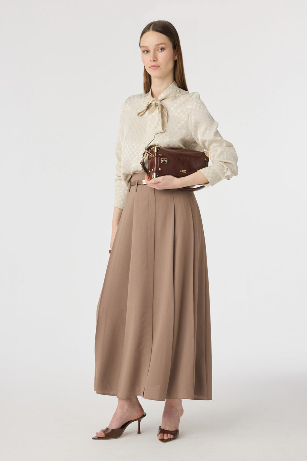 ETK-0212 LİYA ETEK 38-44 Mocha Etek 0212