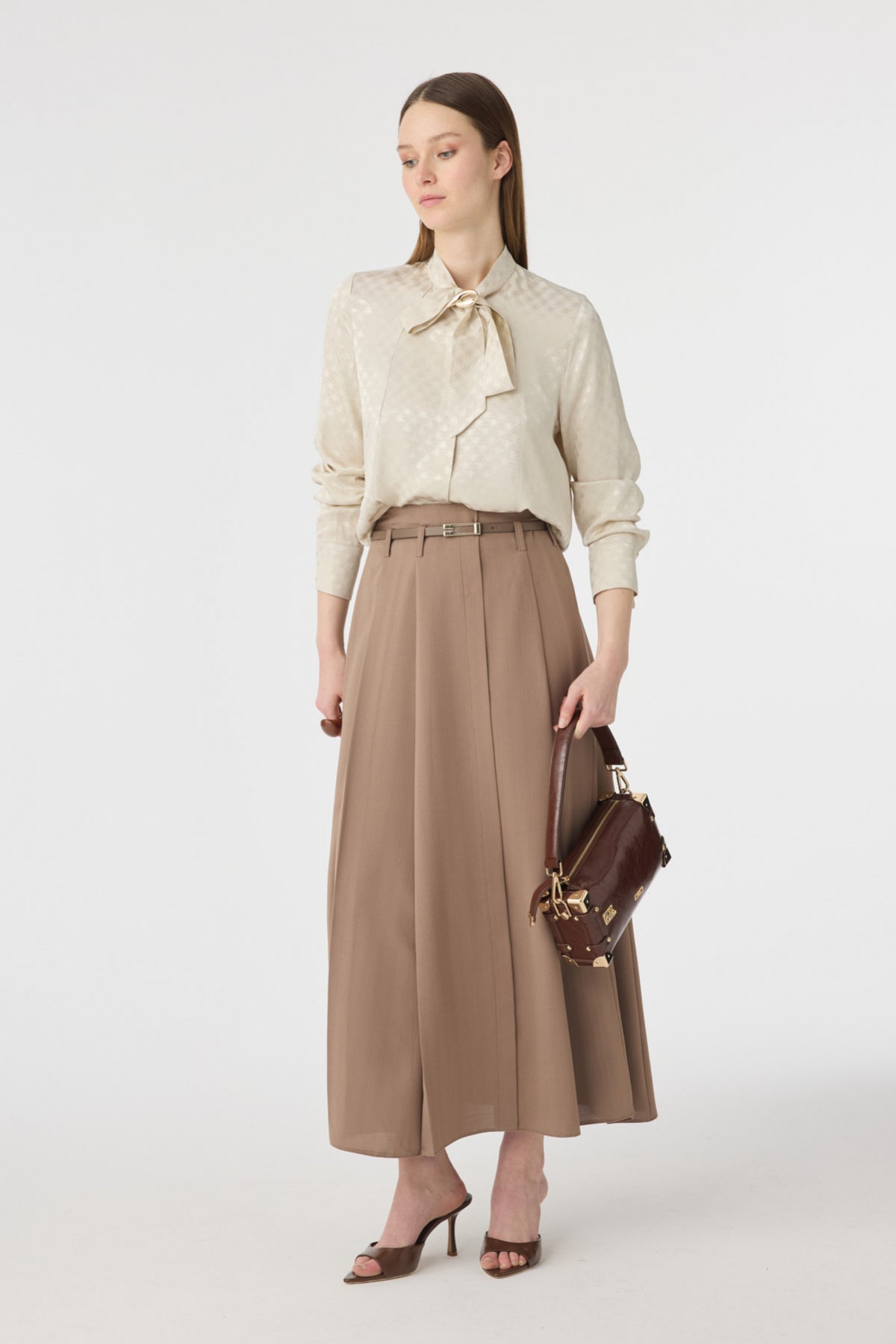 ETK-0212 LİYA ETEK 38-44 Mocha Etek 0212