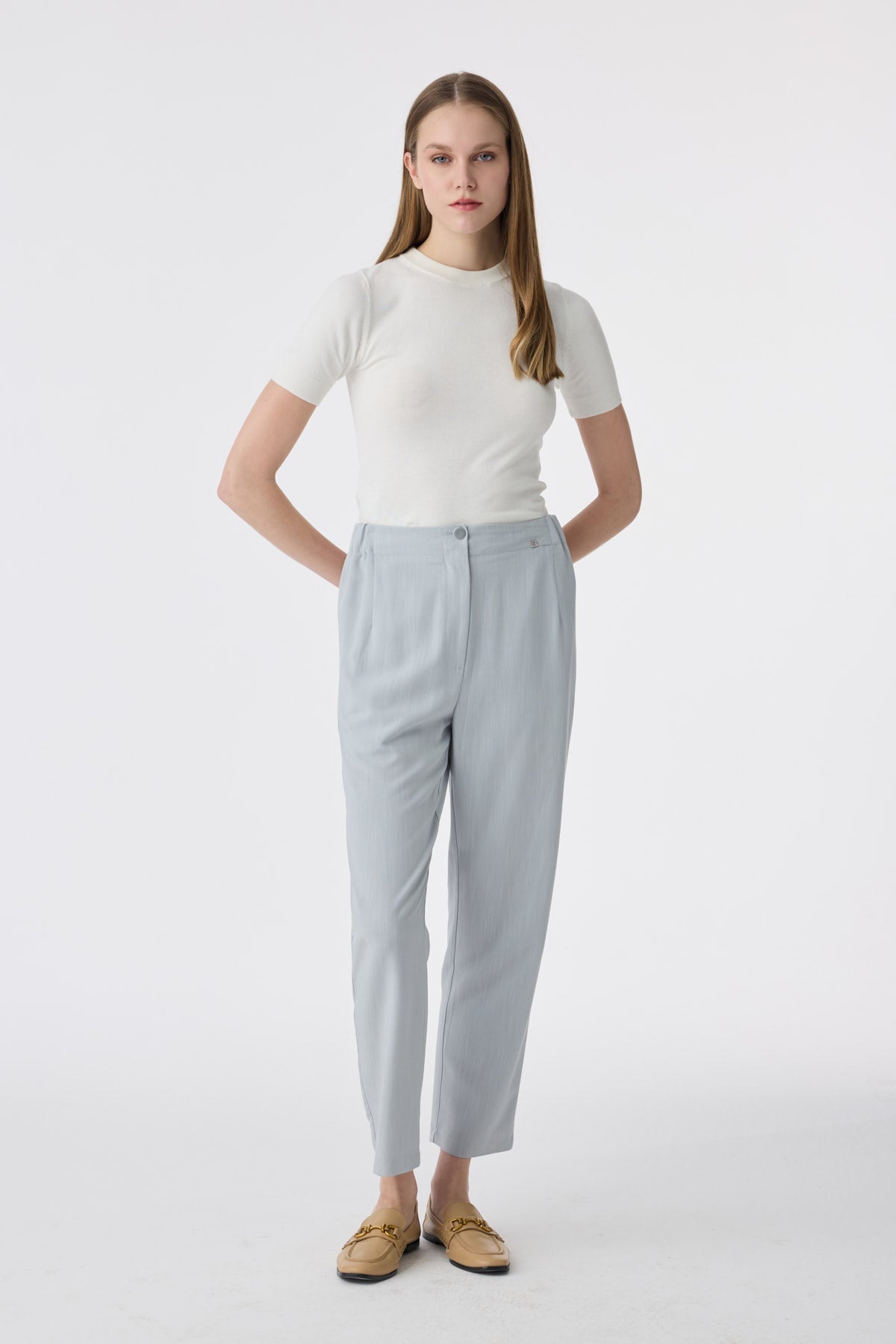 P-0267 SAREL PONTOLON 38-44 Gri/mavi Pantolon 0267