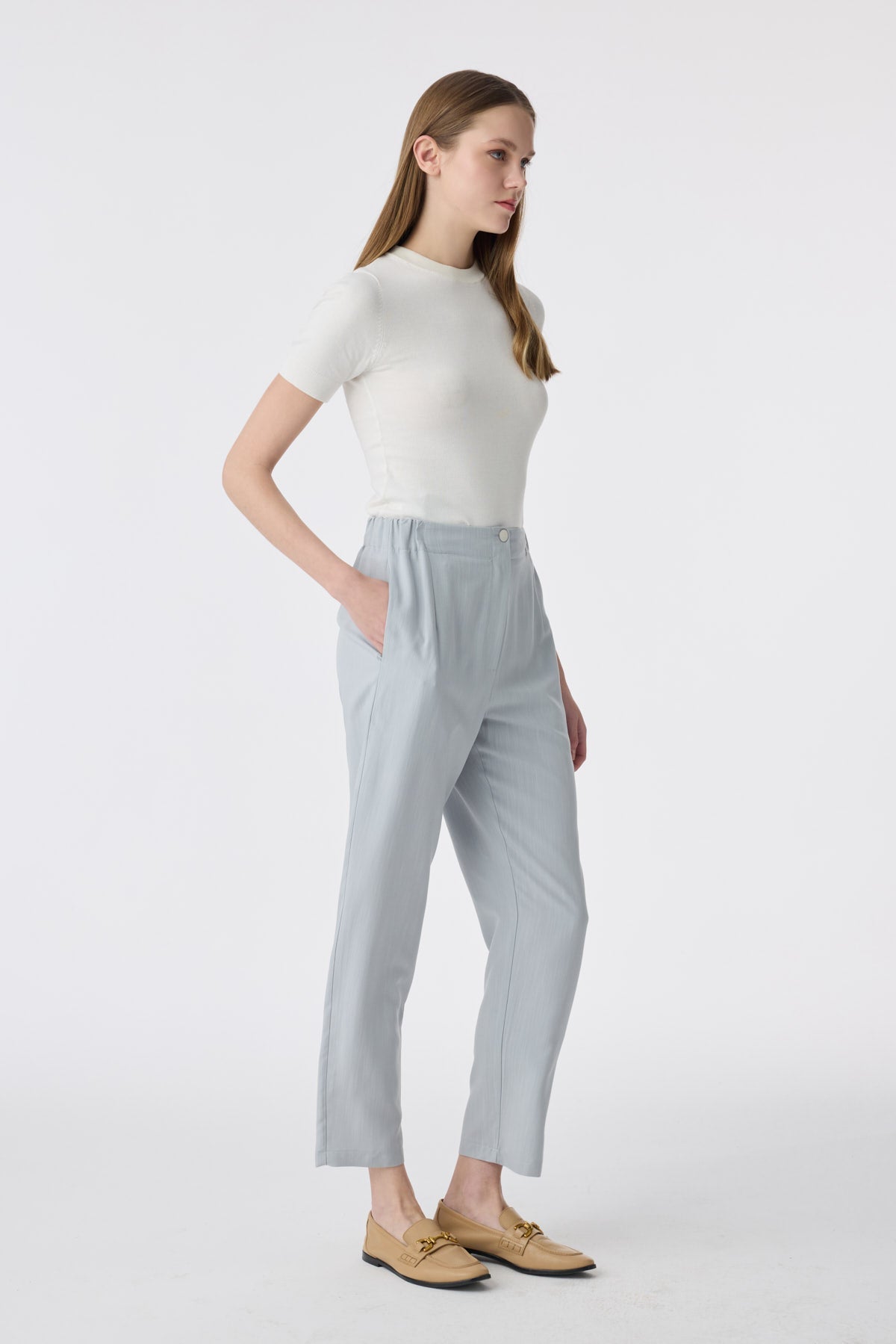 P-0267 SAREL PONTOLON 38-44 Gri/mavi Pantolon 0267
