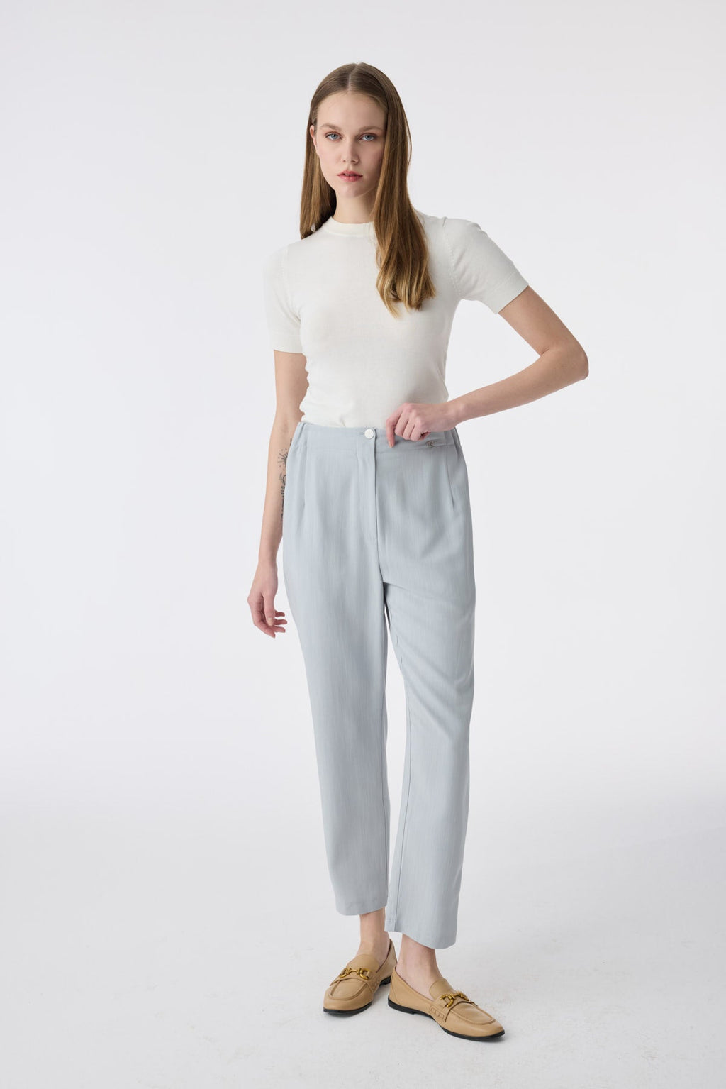 P-0267 SAREL PONTOLON 38-44 Gri/mavi Pantolon 0267