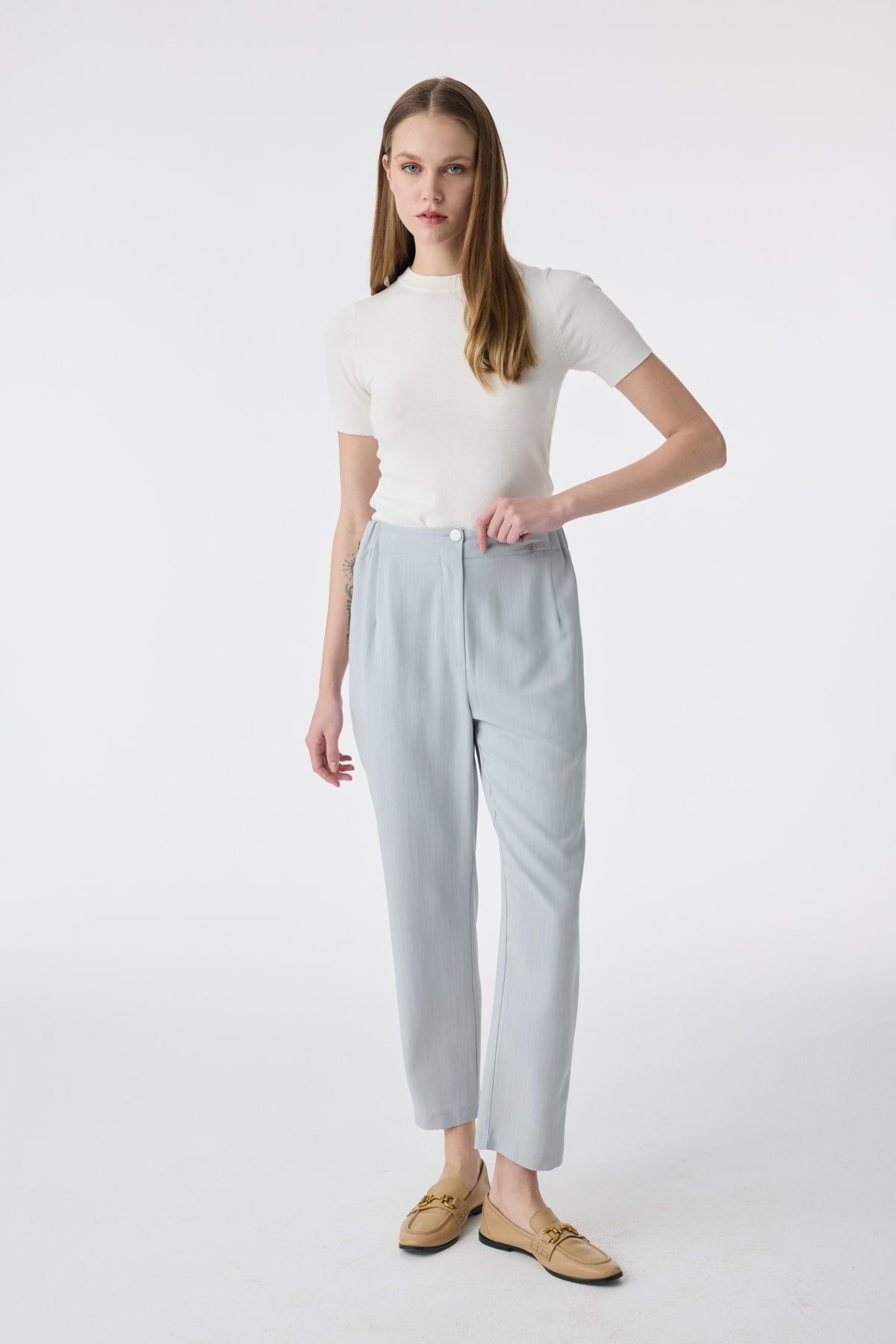 P-0267 SAREL PONTOLON 38-44 Gri/mavi Pantolon 0267