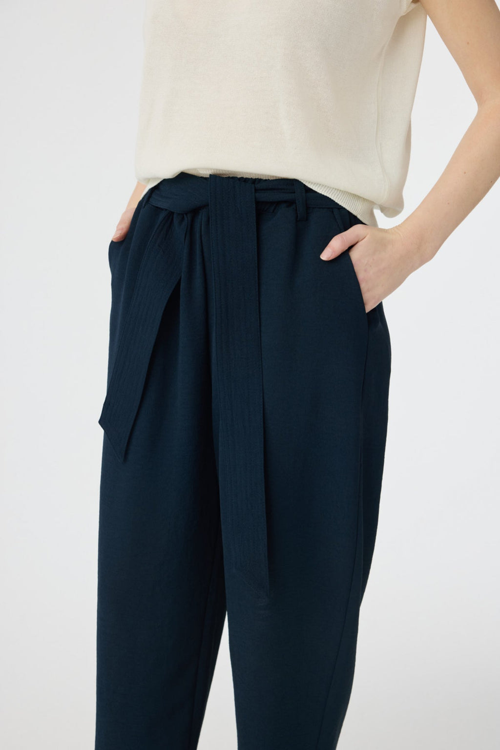 P-0268 SOLENİ PANTOLON 38-42 Lacivert Pantolon 0268